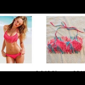 Victoria’s Secret S fringe tie dye bikini top